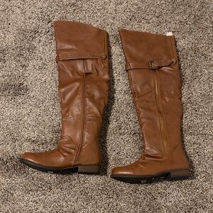 BAMBOO Tan Over the Knee Boots